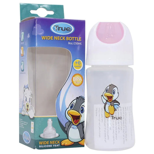 True | Plastic Wide Neck Bottle from +6M White | 250ml