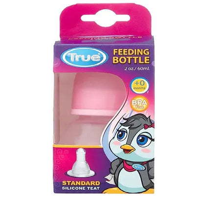 True | Plastic Feeding Bottle from +0M Pink | 60ml