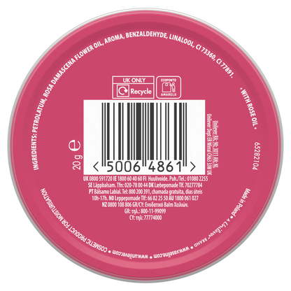 Vaseline Lip Therapy Rosy Lips 20g back tin