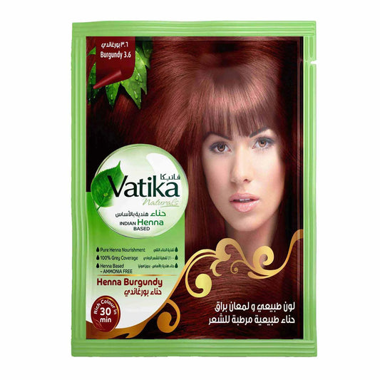 Vatika | Henna Hair Colour 3.6 Burgundy | 10g