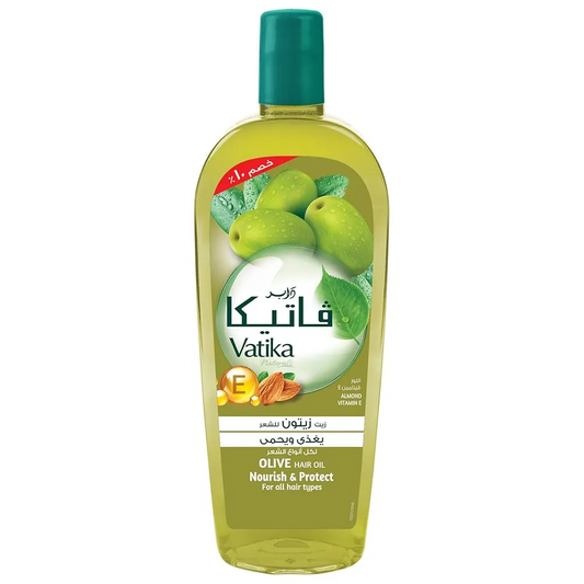 Vatika | Nourish & Protect Olive Hair Oil with Almond & Vitamin E | 90ml