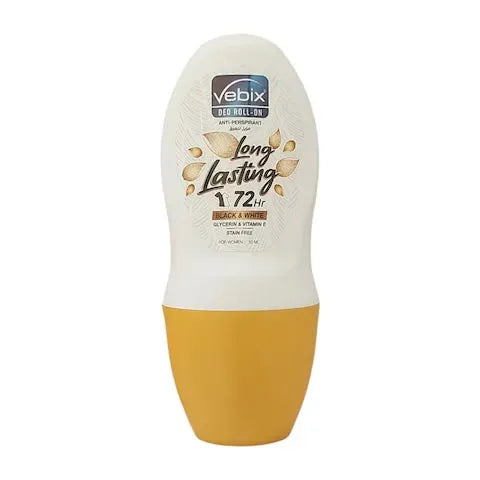 Vebix | Deo Roll On Long Lasting Black & White For Women | 50ml