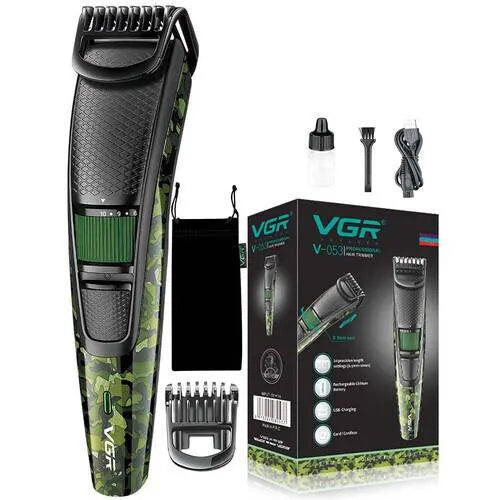 VGR | V-053 Camouflage Professional Rechargeable Hair Clipper Runtime 90 Min Trimmer for Men Multicolor