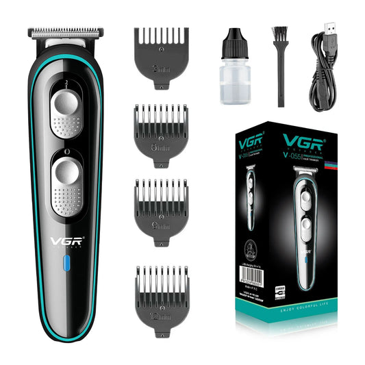 VGR | V-055 Professional Electric Hair Clippers Kit Rechargeable Cordless| with 4 Guide Combs for Men Black