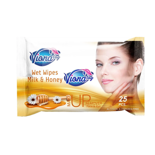 Viona | Wipes to Remove Make Up with Milk and Honey | 25 Pcs