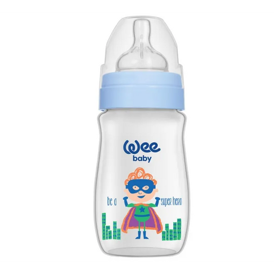 Wee Baby | Wide Neck Bottle from 0-6M Blue | 250ml
