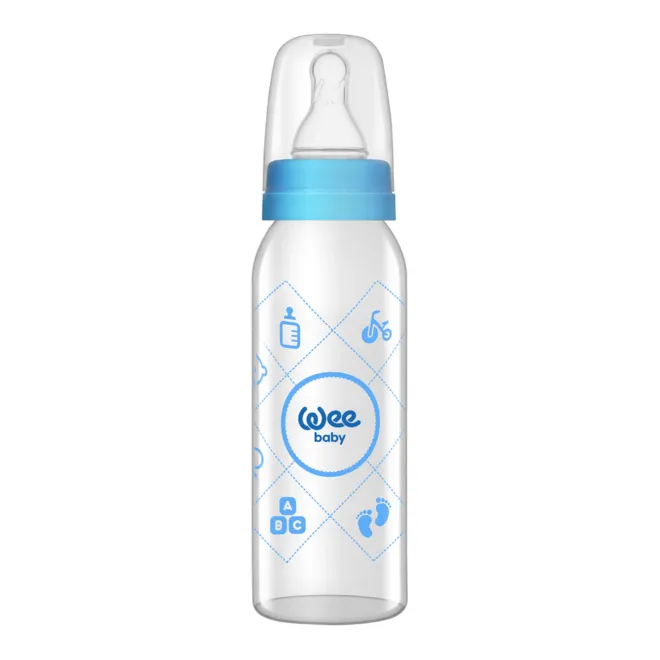 Wee Baby | Glass Feeding Bottle from 0-6M Blue | 250ml