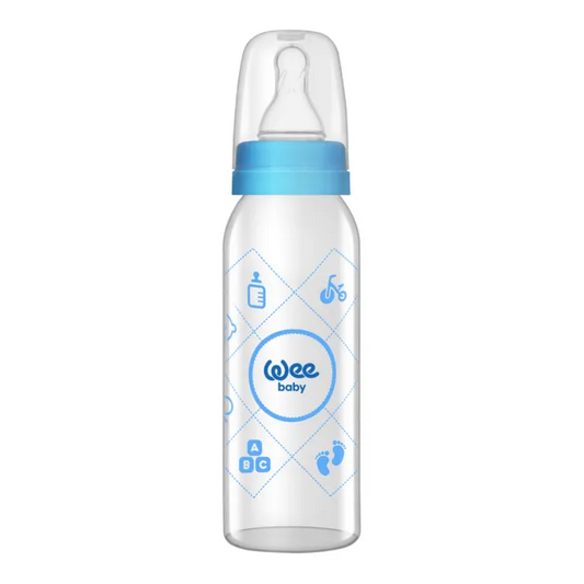 Wee Baby | Glass Feeding Bottle from 0-6M Blue | 250ml