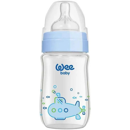 Wee Baby | Heat Resistant Glass Bottle Blue | 180ml