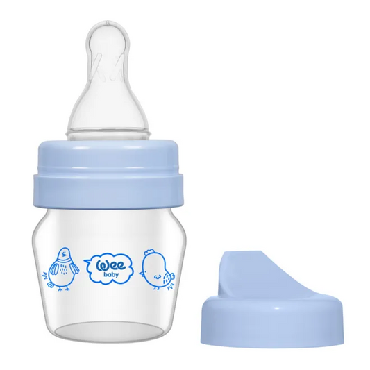 Wee Baby | Mini Glass Trainer Cup Set from 0-6M Blue | 30ml | 2 Pcs