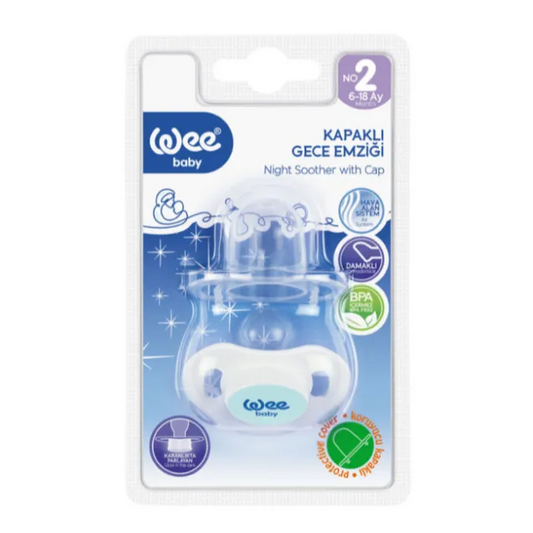 Wee Baby | Silicone Night Pacifier with Cap from 6-18M | 1 Pc