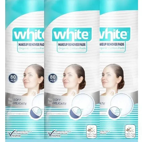 White | Makeup Remover Pads | 3Units | 80Pcs