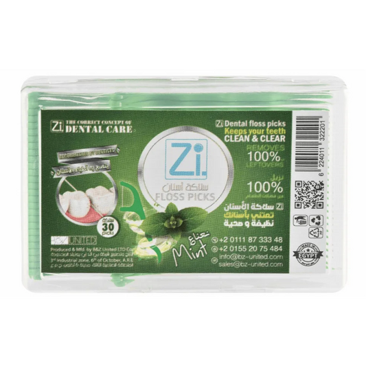 Zi Dental Floss Picks Mint | 30 Picks/Box